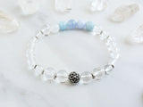 archangel gabriel bracelet moxie malas light blue and clear crystal quartz