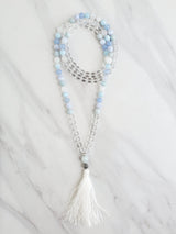 archangel gabriel mala moxie malas light blue and clear crystal quartz