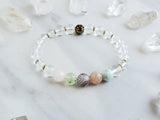 jophiel archangel pastel colors and clear quartz moxie malas bracelet