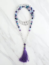 archangel zadkiel purple blue and crystal quartz moxie malas bracelet