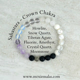heart guided direction chakra bracelet set sahasrara crown chakra 8mm stretch elastic diffuser