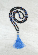 Find Your Voice Men's Intention Mala Sodalite Mahogany Obsidian 