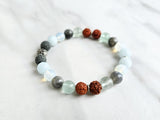 all is well stress and anxiety relief bracelet labradorite moonstone aquamarine fluorite rudraksha