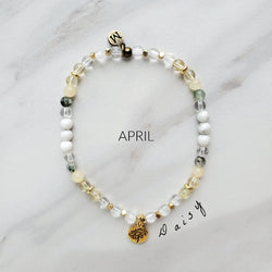 april birth flower bracelet daisy moxie malas
