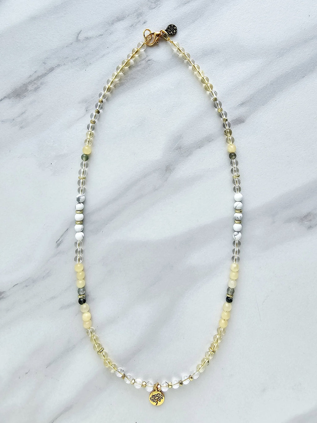 April birth flower necklace daisy moxie malas