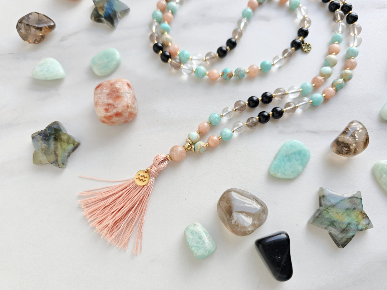 aquarius crystal zodiac mala sun moon rising astrology gifts