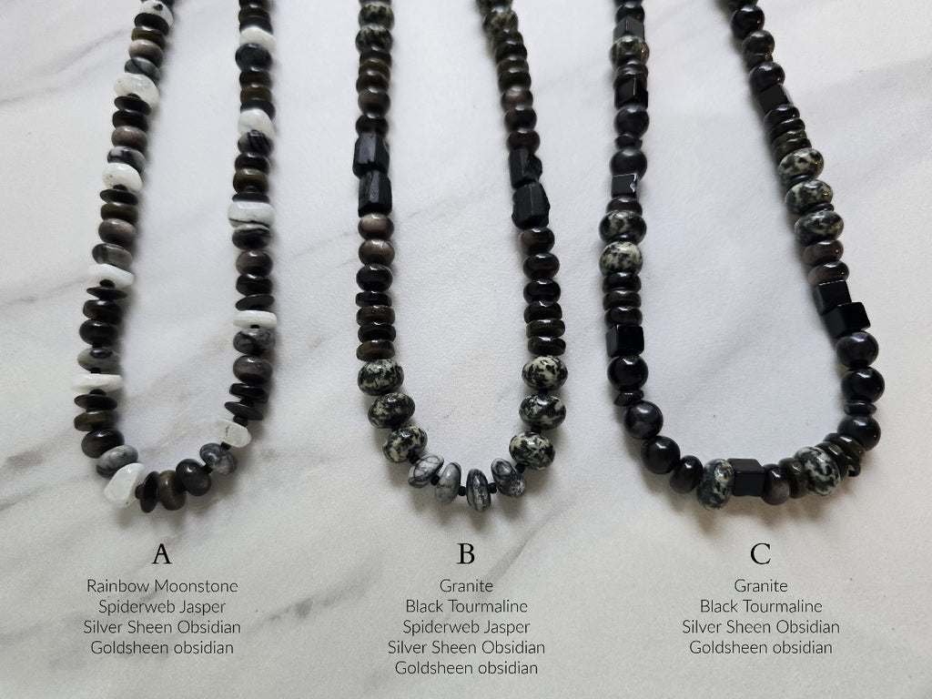 shadow and stone necklace silver