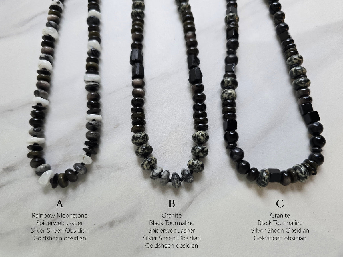 shadow and stone necklace silver