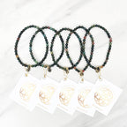 gemstone beaded bracelets on cards with 'Bloodstone Bestie Bundles' text on a white background valentines day galentines gifts