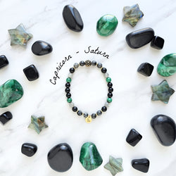 capricorn crystal zodiac bracelet saturn sun moon rising astrology gifts