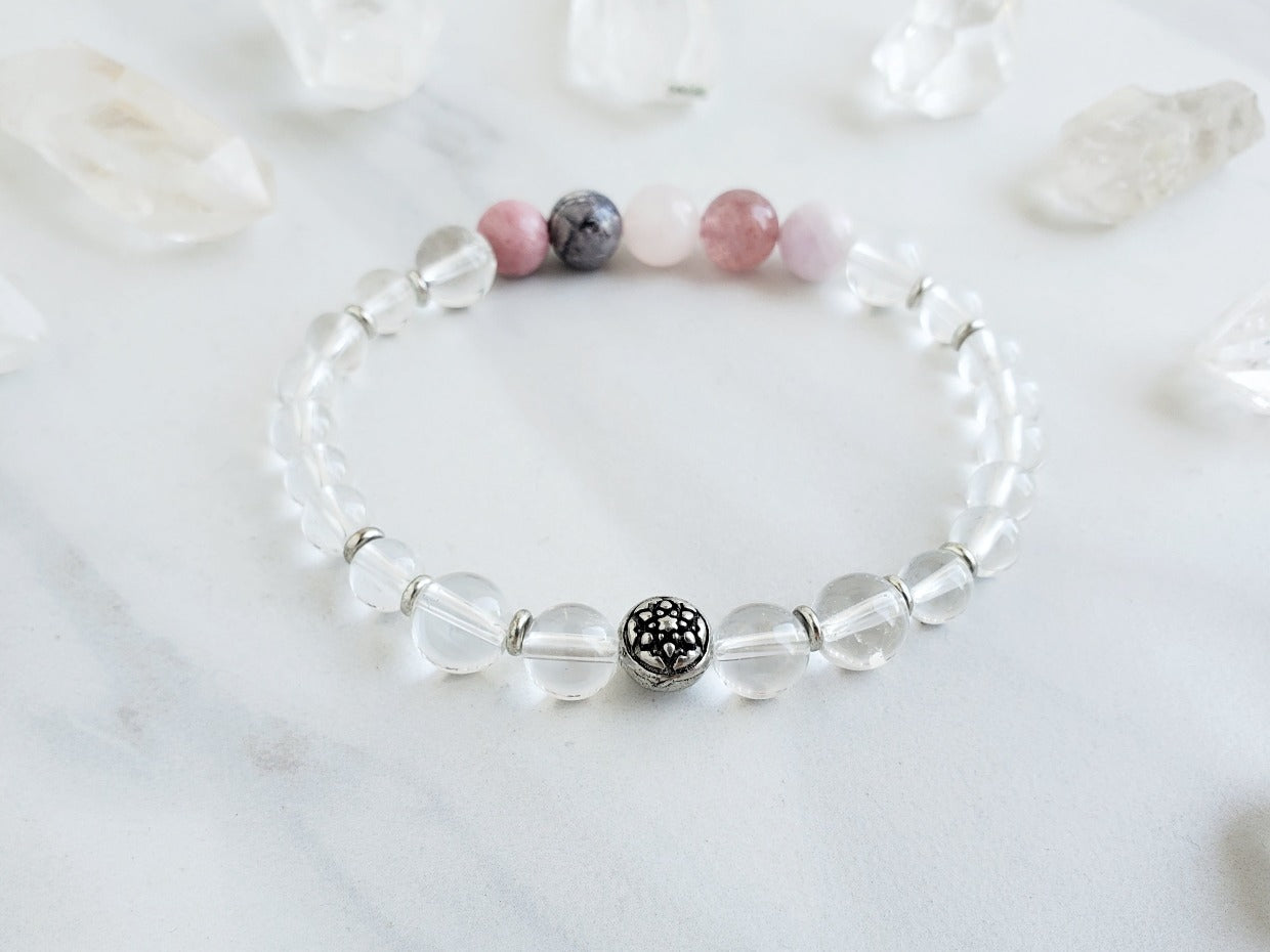 chamuel archangel pinks and lavender moxie malas bracelet