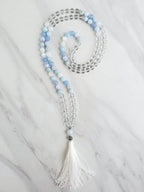 archangel gabriel mala moxie malas light blue and clear crystal quartz