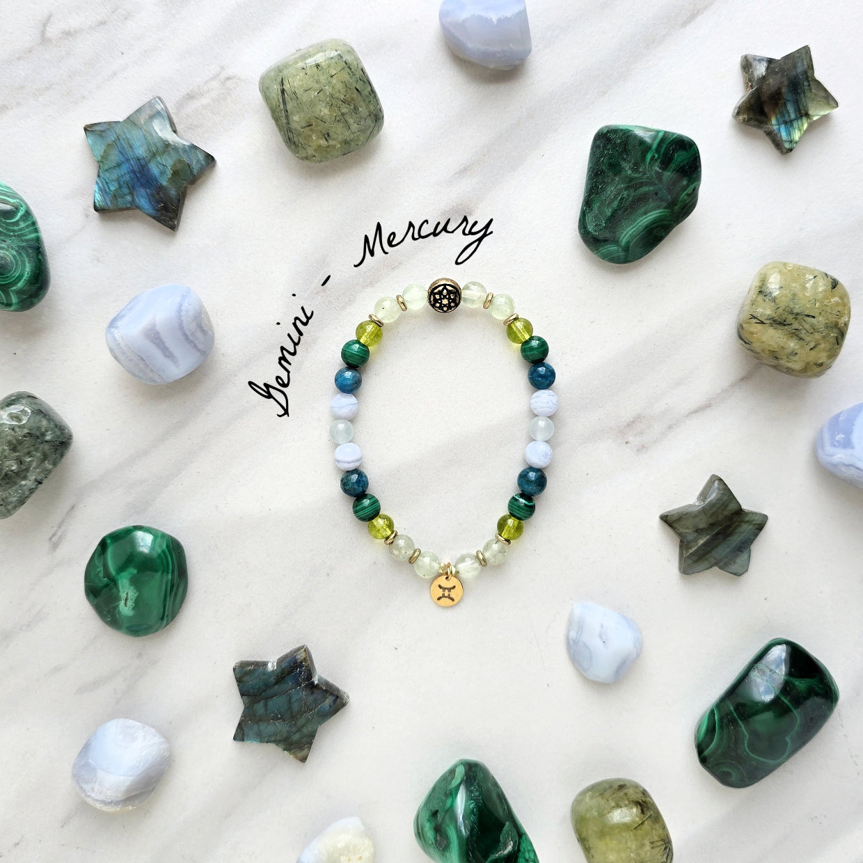 gemini crystal zodiac bracelet sun moon rising astrology gifts