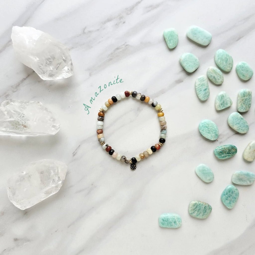 elevated amplifier rondelle crystal energy bracelets moxie malas holiday exclusives 2024 amazonite