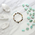elevated amplifier rondelle crystal energy bracelets moxie malas holiday exclusives 2024 amazonite