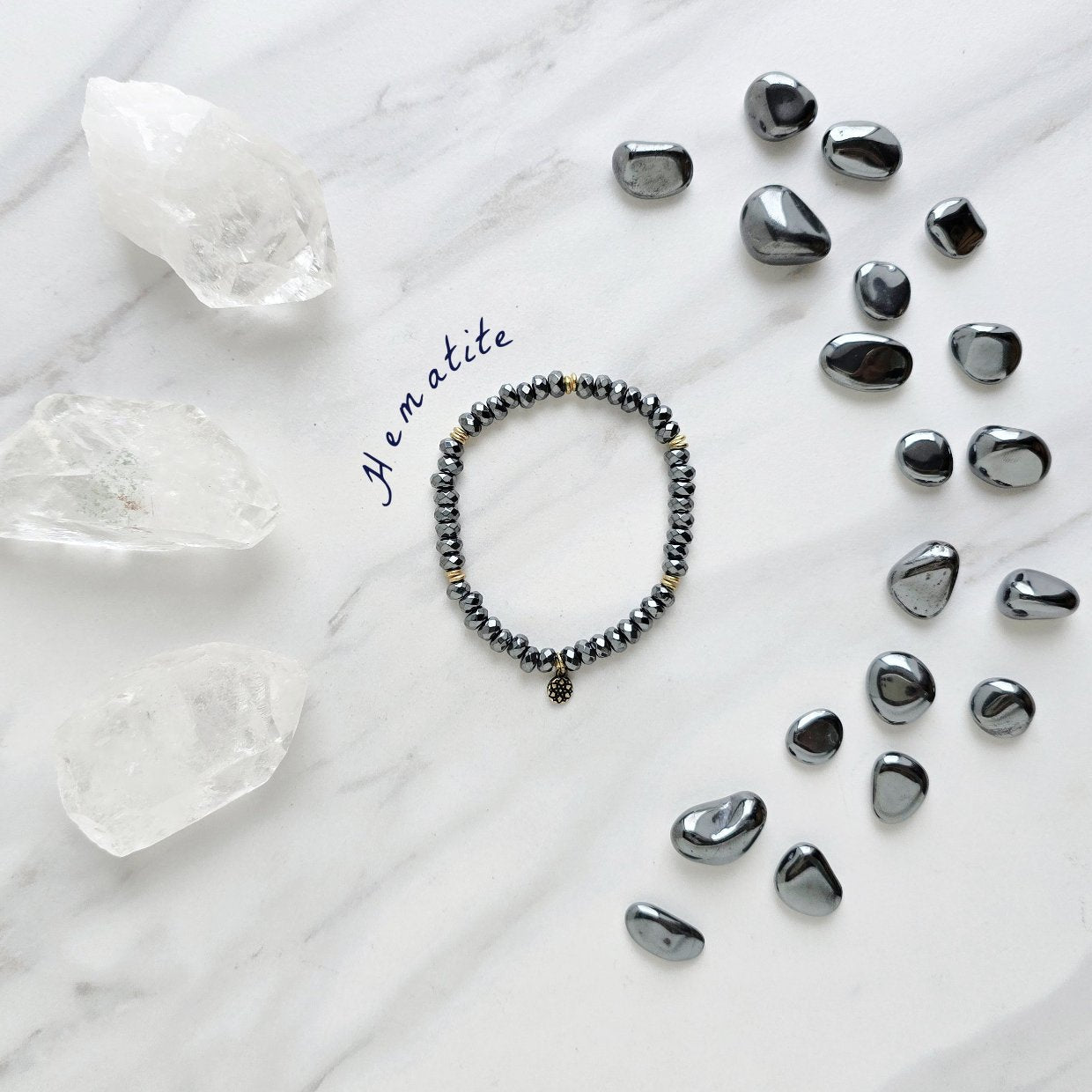 elevated amplifier rondelle crystal energy bracelets moxie malas holiday exclusives 2024 hematite