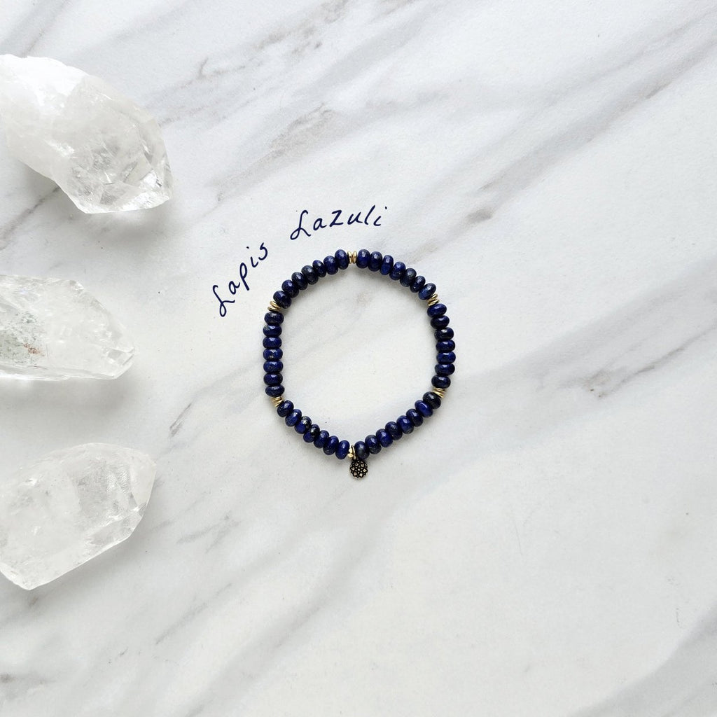 elevated amplifier rondelle crystal energy bracelets moxie malas holiday exclusives 2024 lapis lazuli