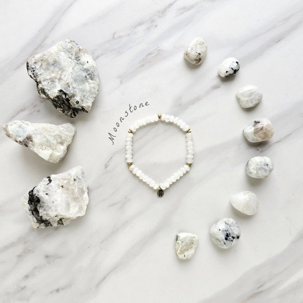 elevated amplifier rondelle crystal energy bracelets moxie malas holiday exclusives 2024 moonstone