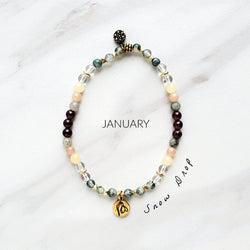 January birth flower bracelet snow drop moxie malas