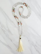 jophiel archangel pastel colors and clear quartz moxie malas mala