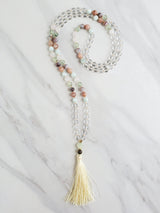 jophiel archangel pastel colors and clear quartz moxie malas mala