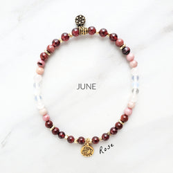 rose june birth flower bracelet moxie malas