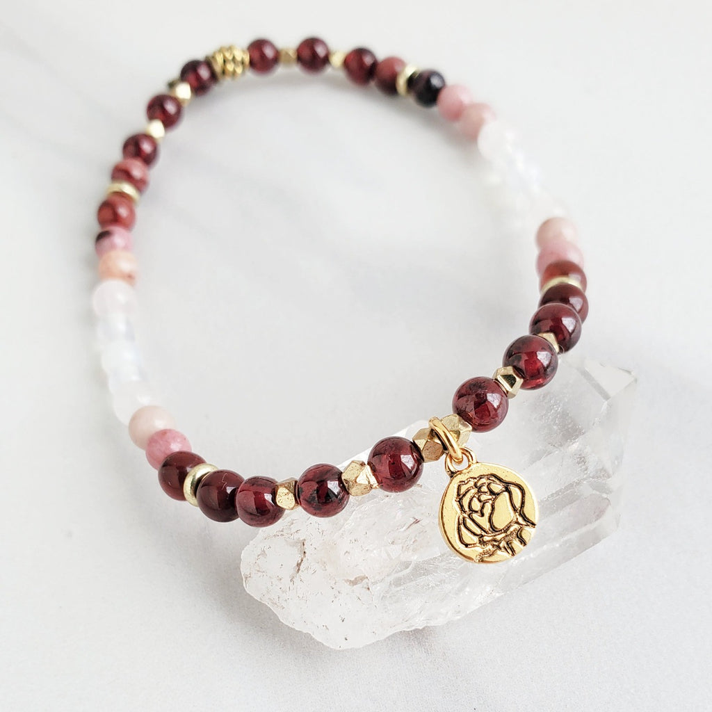 rose june birth flower bracelet moxie malas