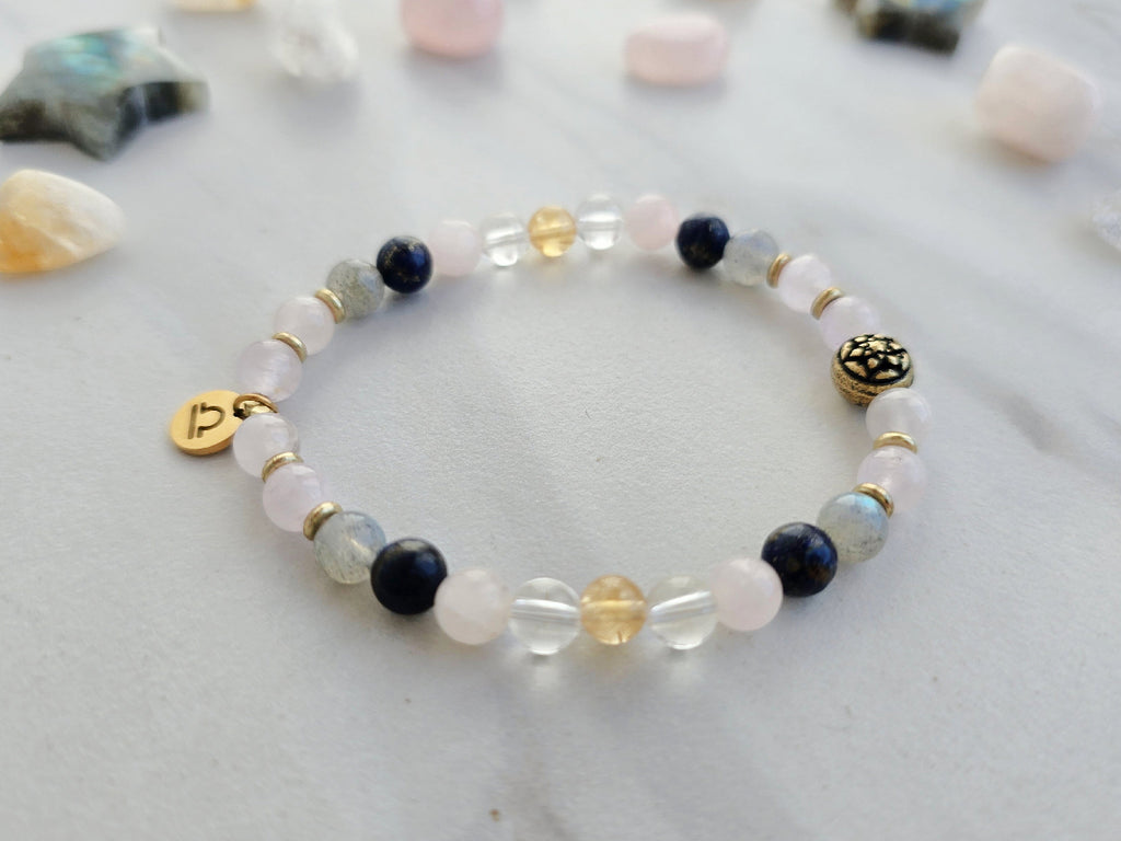 Libra crystal zodiac bracelet sun moon rising astrology gifts