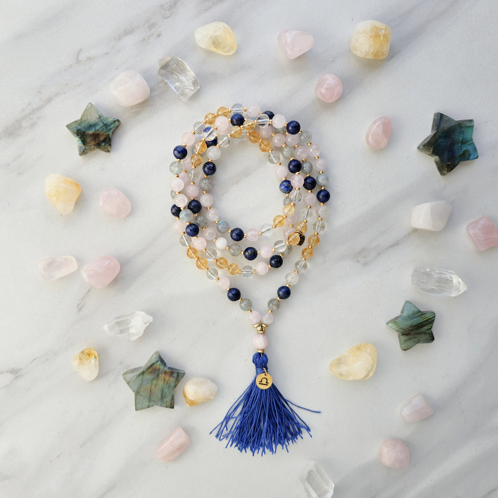 Libra crystal zodiac mala sun moon rising astrology gifts