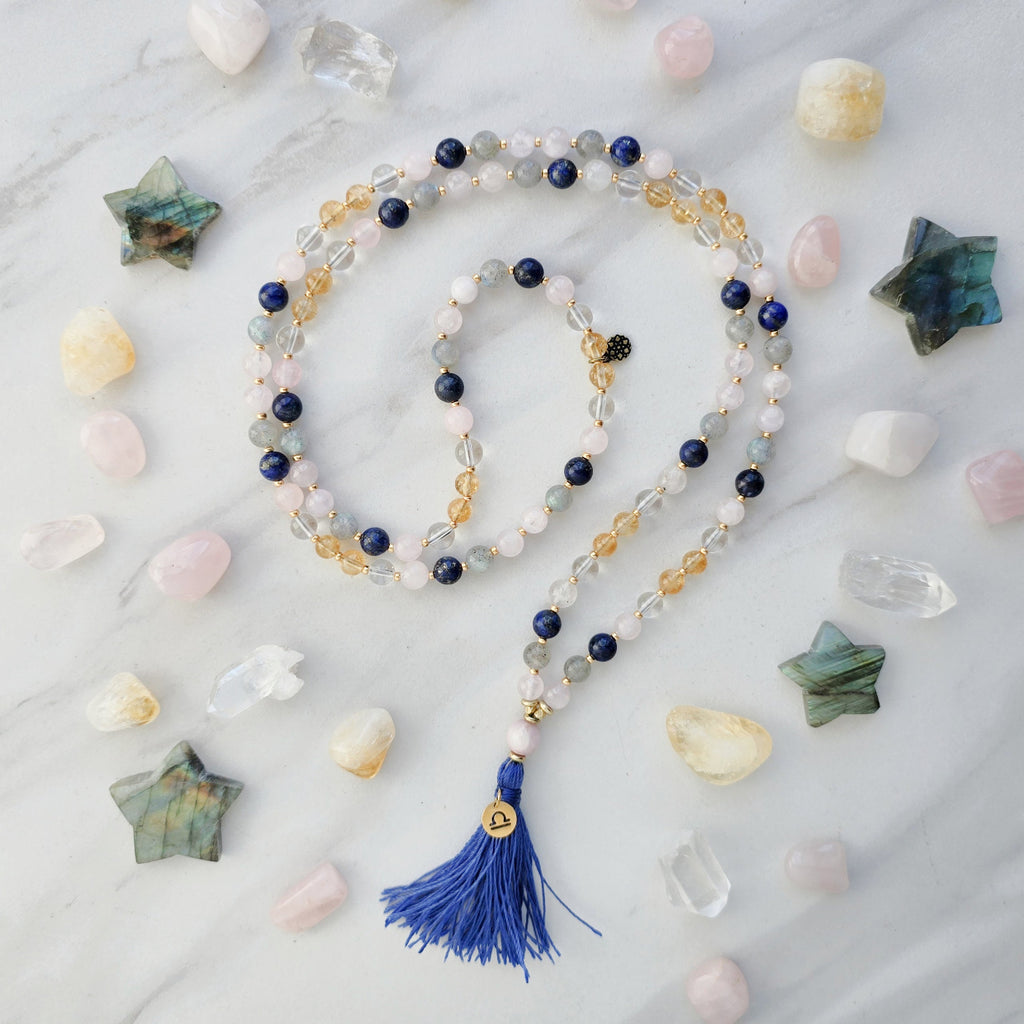 Libra crystal zodiac mala sun moon rising astrology gifts