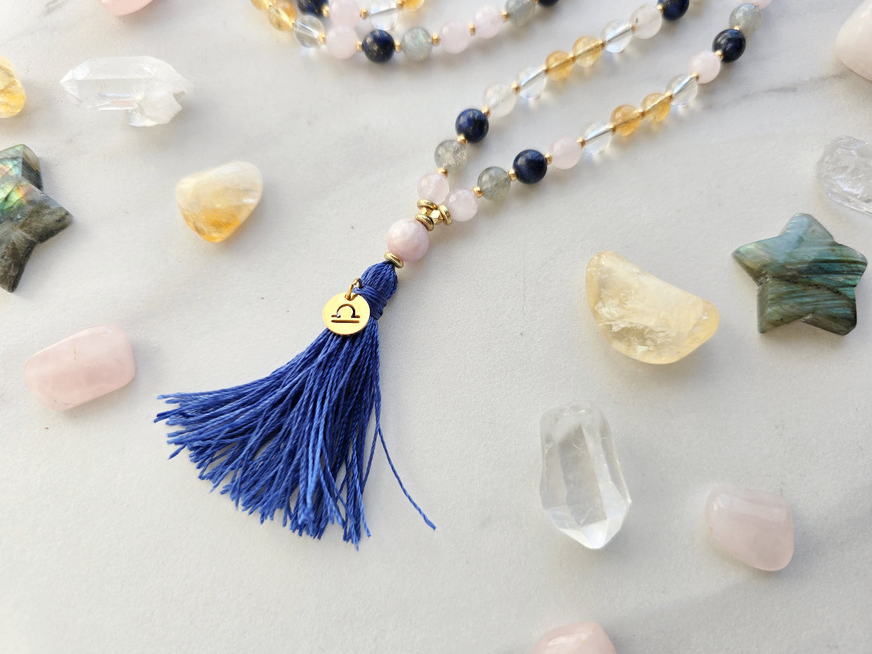 Libra crystal zodiac mala sun moon rising astrology gifts