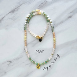 may birth flower necklace lily of the valley moxie malas