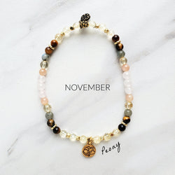 peony november birth flower bracelet moxie malas