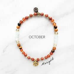 marigold october birth flower bracelet moxie malas