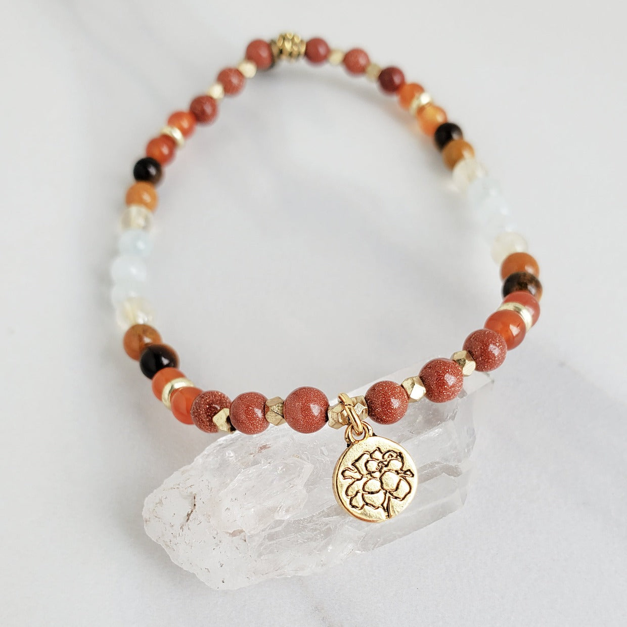 marigold october birth flower bracelet moxie malas