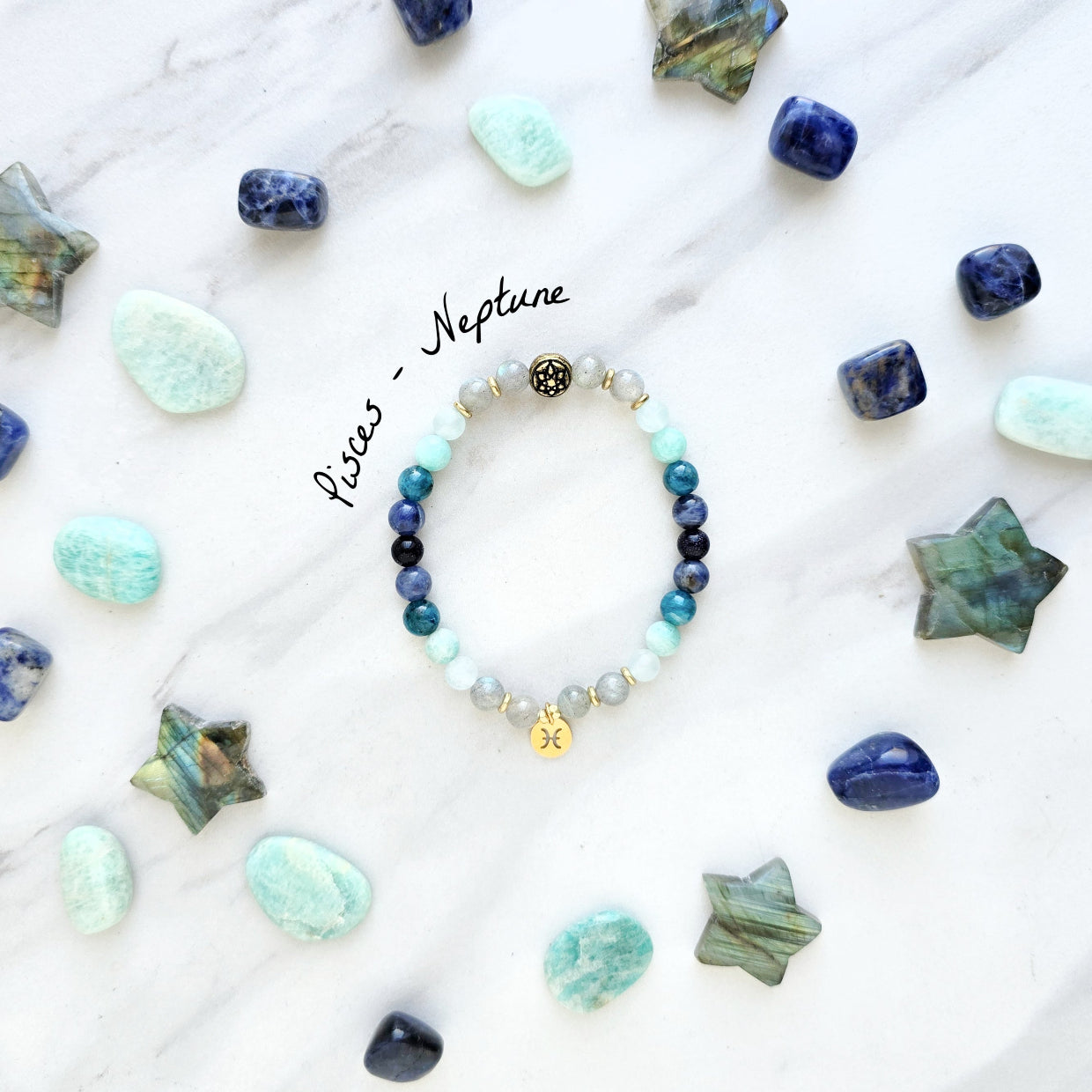 pisces crystal zodiac bracelet sun moon rising astrology gifts