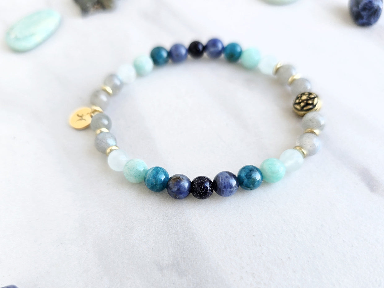pisces crystal zodiac bracelet sun moon rising astrology gifts