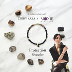 Cindy Kaza and Moxie Malas collabration protection bracelet black tourmaline tiger eye pyrite