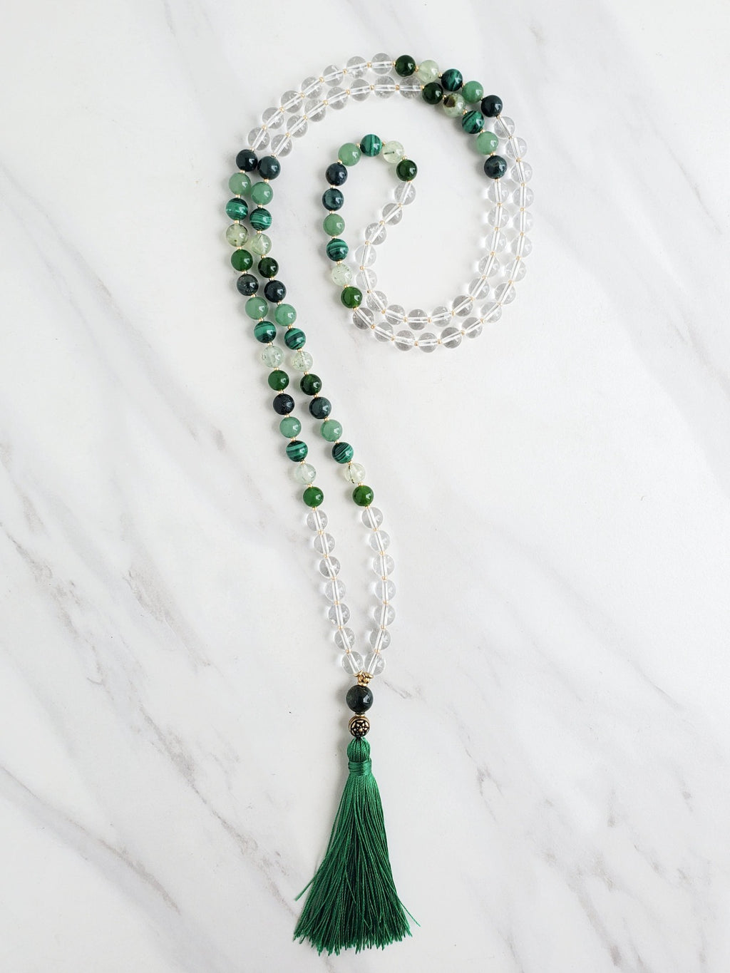 archangel raphael green and clear quartz moxie malas mala