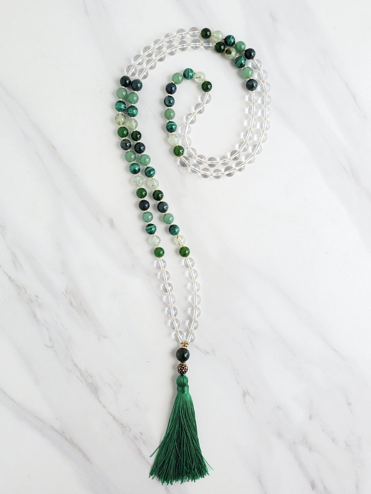 archangel raphael green and clear quartz moxie malas mala