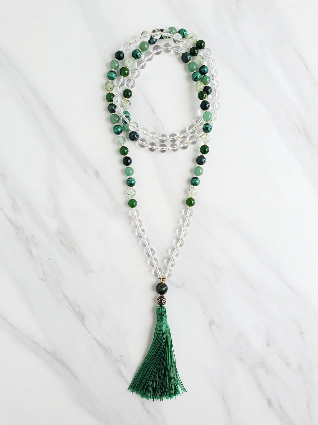 archangel raphael green and clear quartz moxie malas bracelet