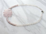 double terminated rose quartz choker necklace mothers day gift 