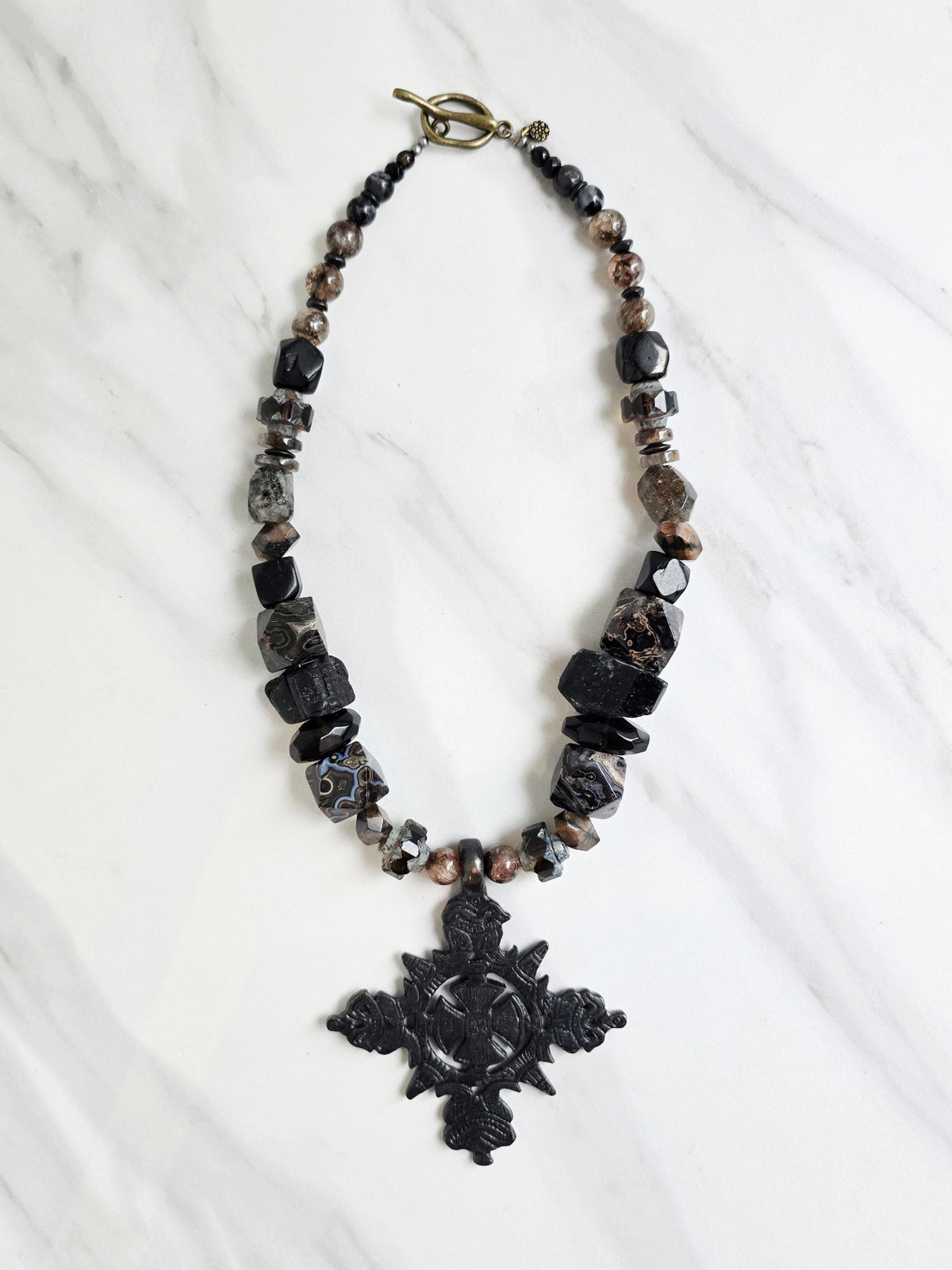 sacred sentinal ethiopian cross talisman necklace