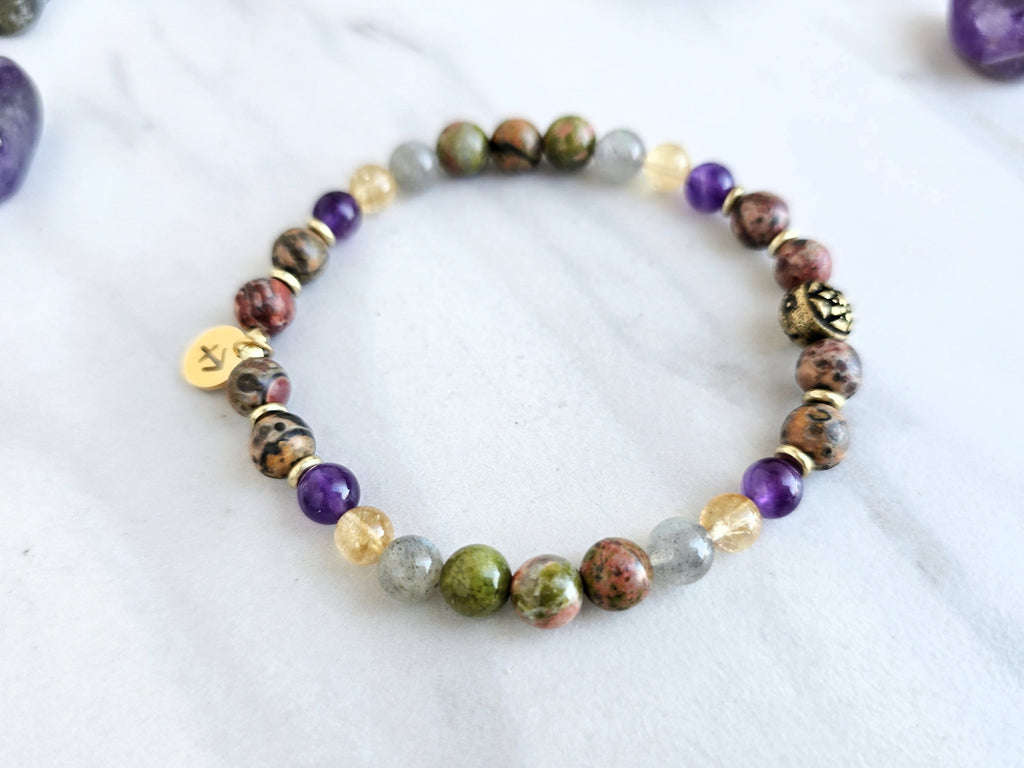 sagittarius crystal zodiac bracelet sun moon rising astrology gifts