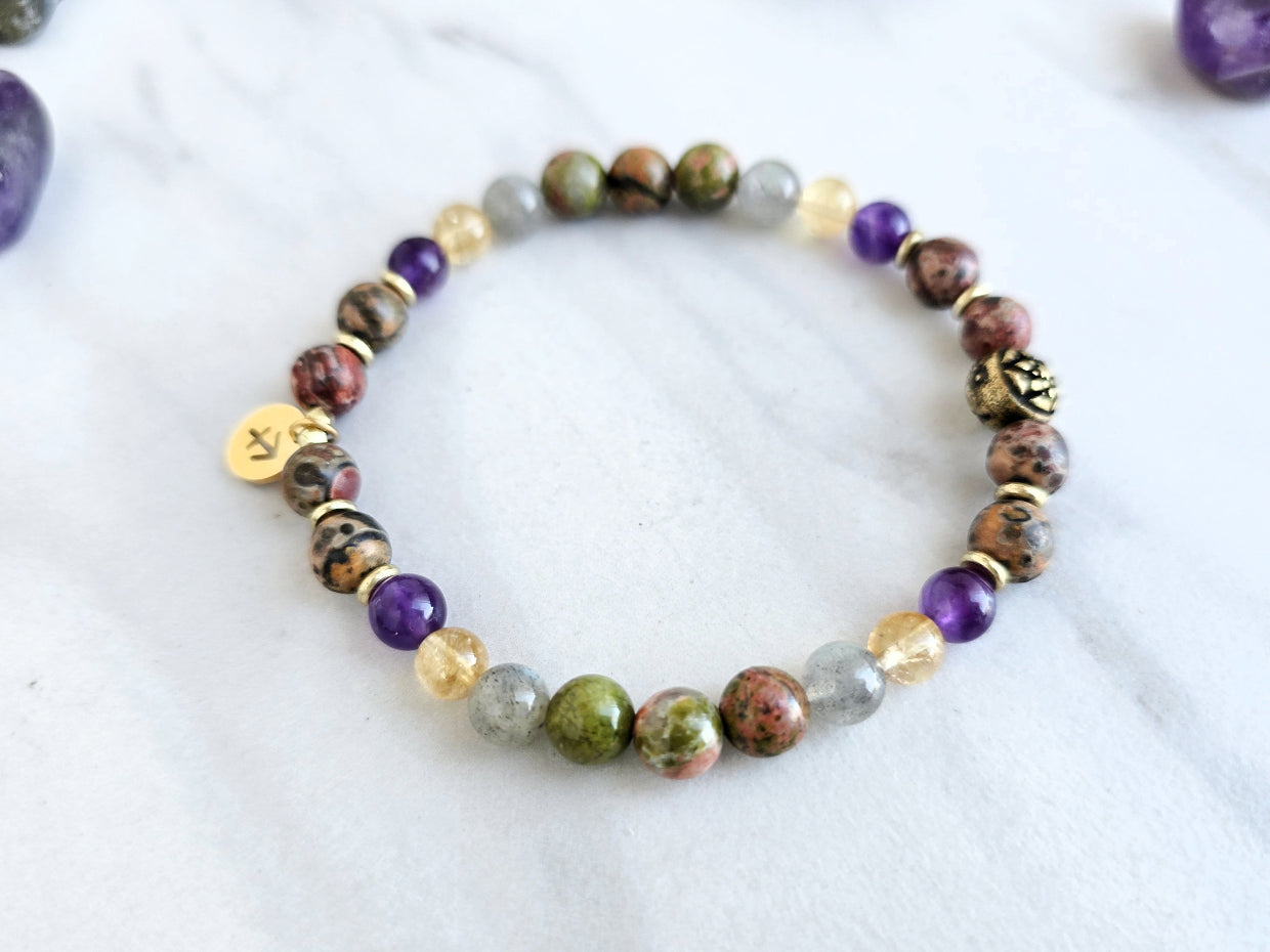 sagittarius crystal zodiac bracelet sun moon rising astrology gifts