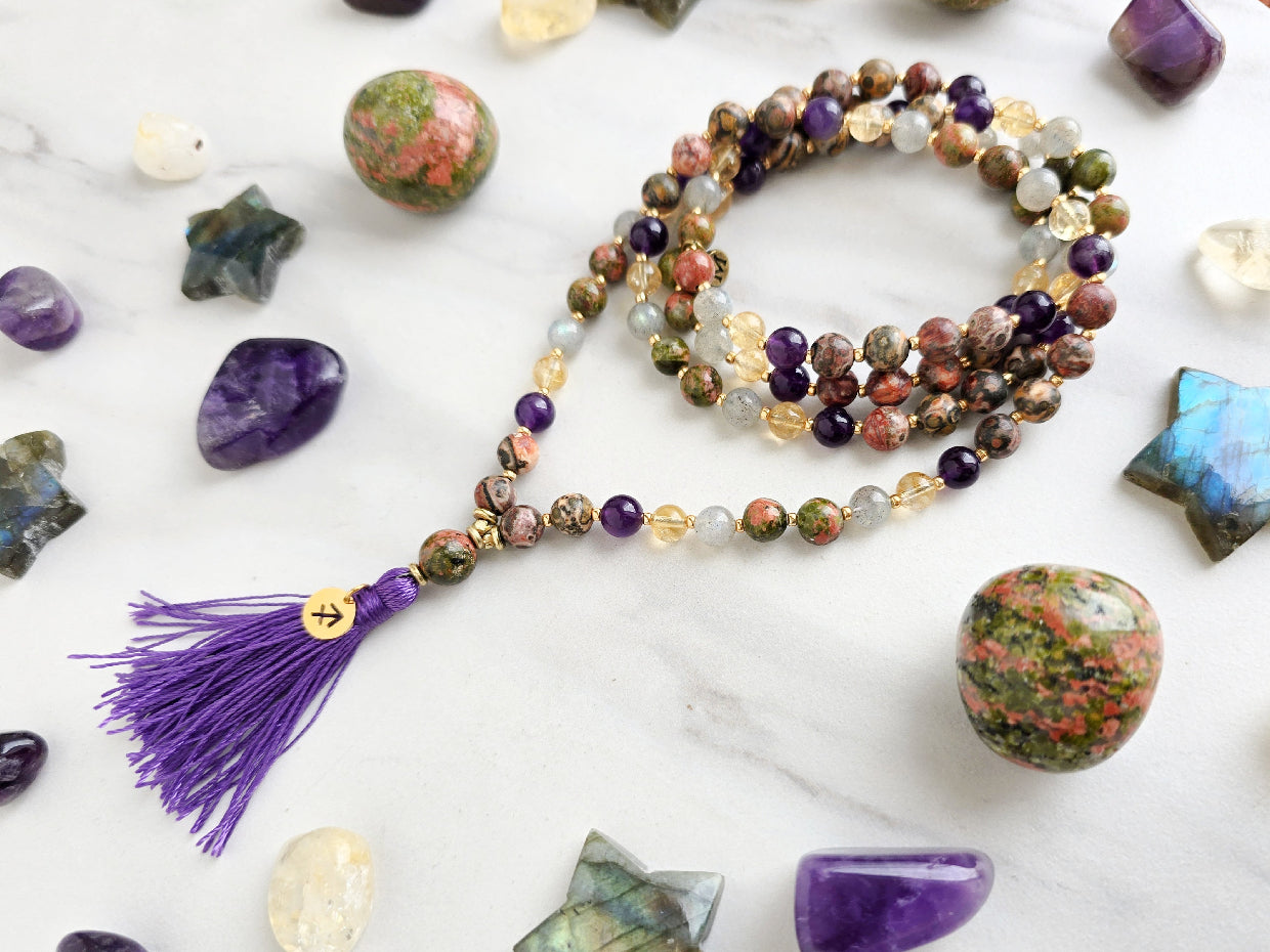 sagittarius crystal zodiac bracelet sun moon rising astrology gifts