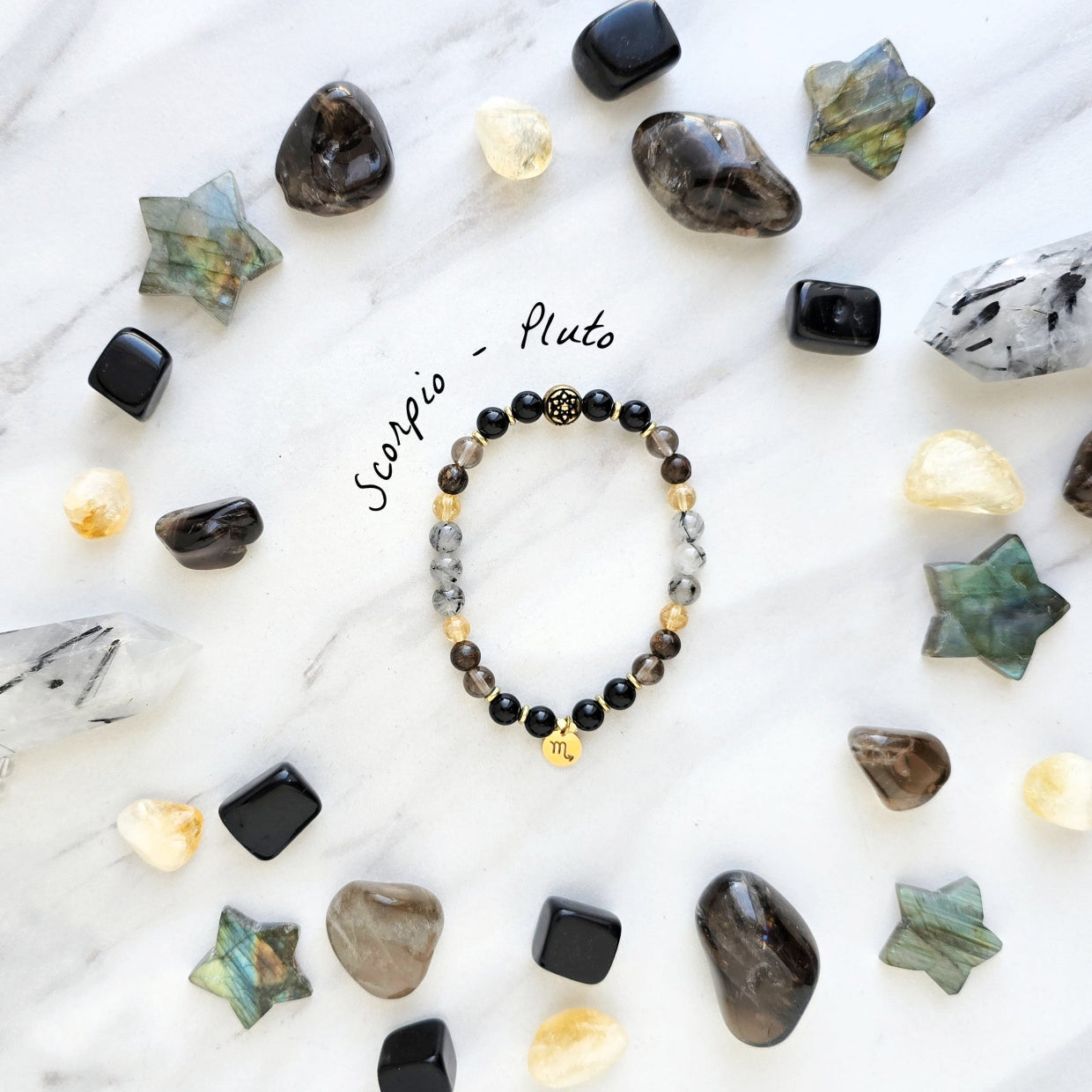 scorpio crystal zodiac bracelet sun moon rising astrology gifts