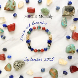 release and remember red, blue, turquoise, gold bracelet moxie monthly bracelet club september 2025