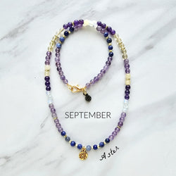 september birth flower necklace aster moxie malas
