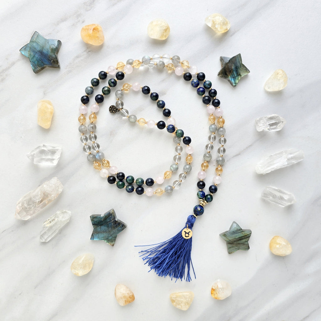 Taurus mala necklace zodiac jewelry